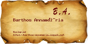 Barthos Annamária névjegykártya