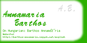 annamaria barthos business card